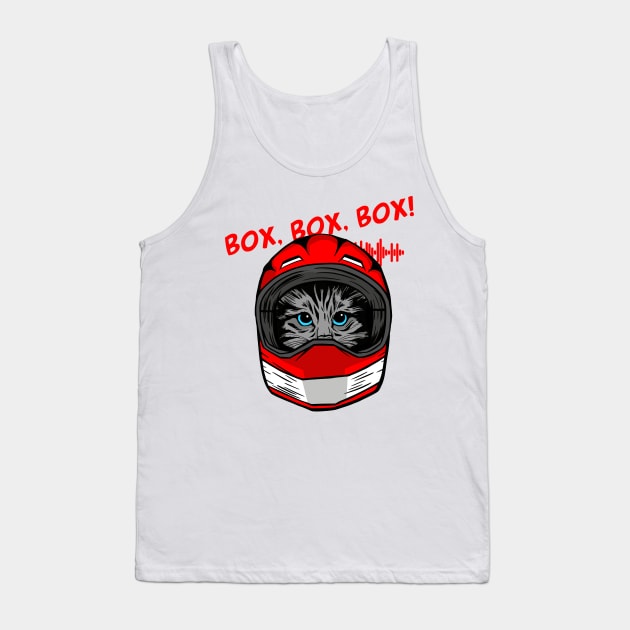 funny cat driver – Box, box, box! (Carlo) Tank Top by LiveForever